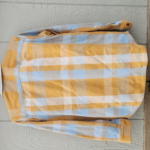 Outerknown Sky High Desert Plaid Yellow Blue Medium Large Shirt Blanket Jacket - Picture 8 of 8